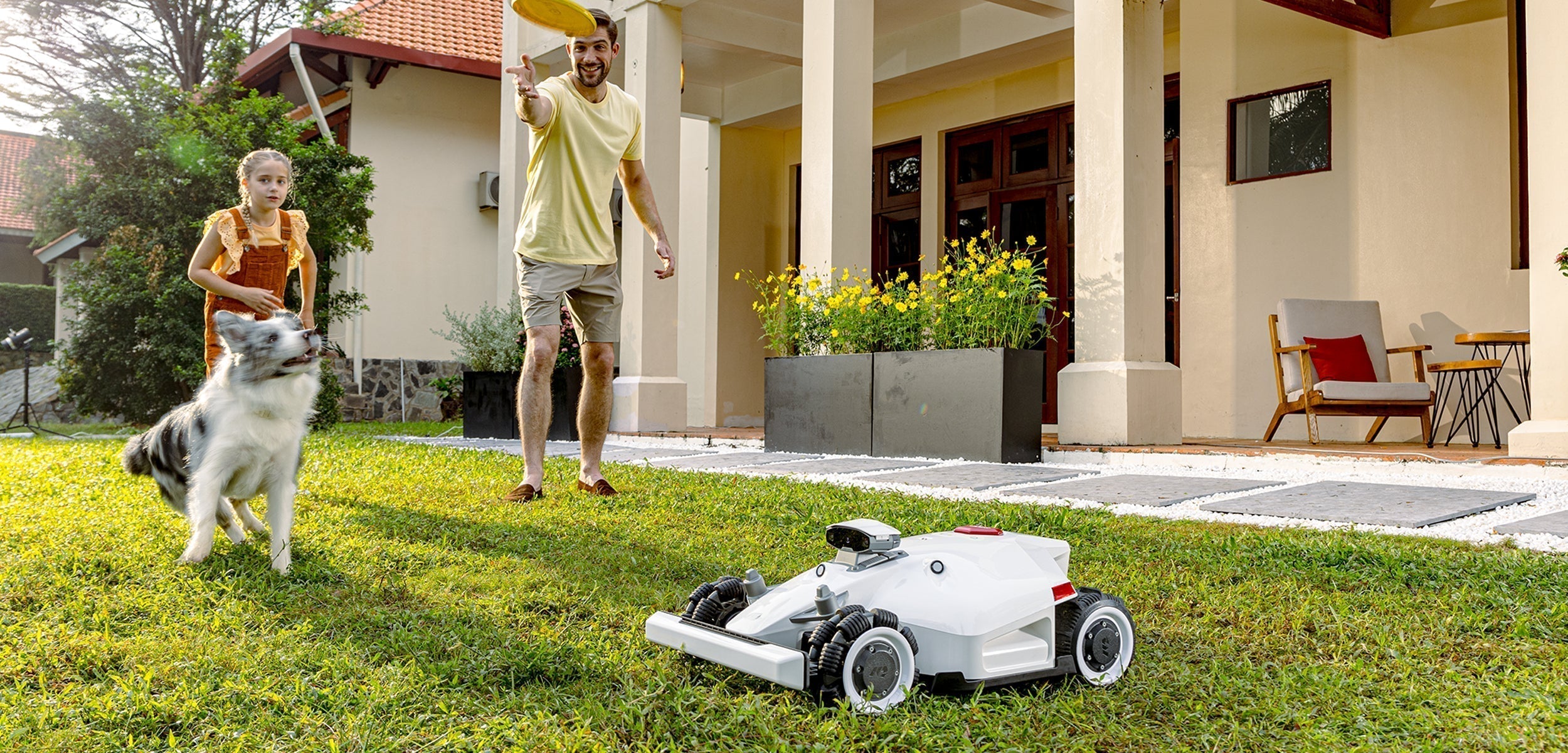Safely mow your lawn with the Luba 2 