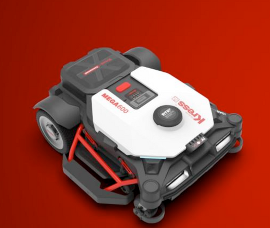 Kress KR238E MEGA 600 commercial robotic mower — full unit with charging dock