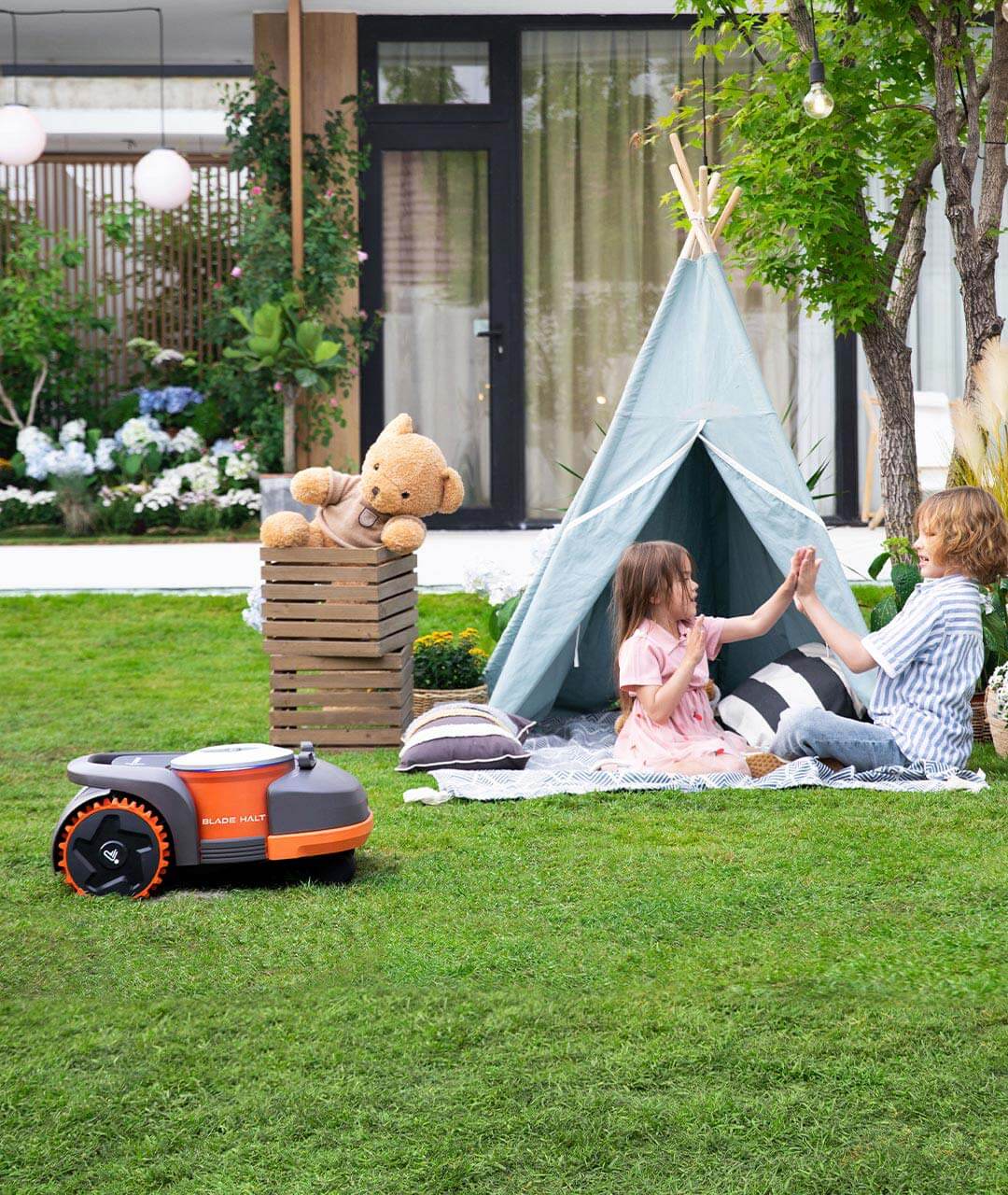 mowing quietly no disturbance