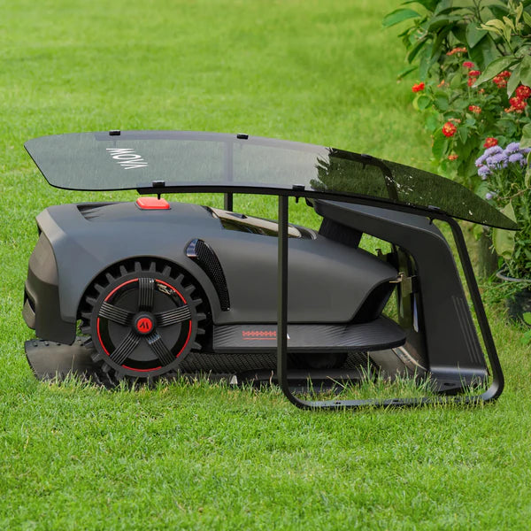 Lawn mower robot garage