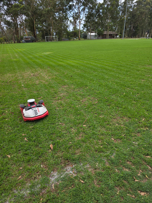 robot mower lawn stripes