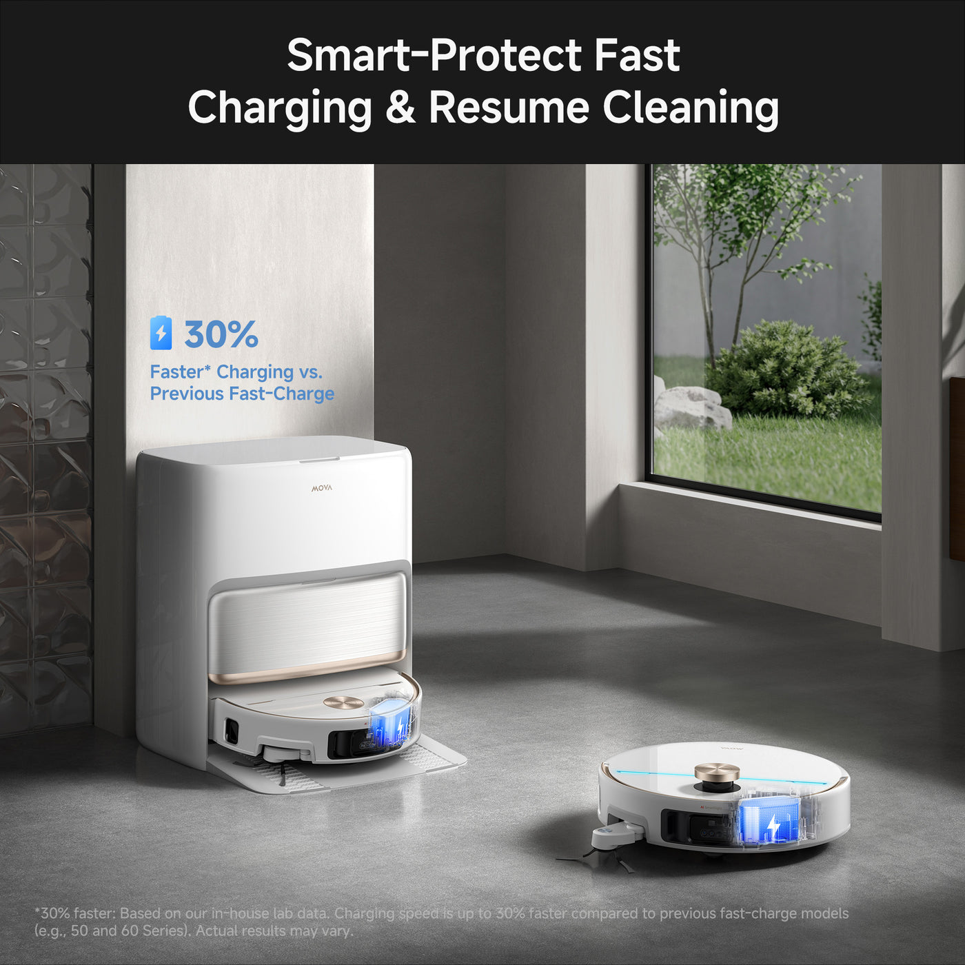 MOVA V70 Ultra – Smart-Protect Fast Charging and Resume Cleaning