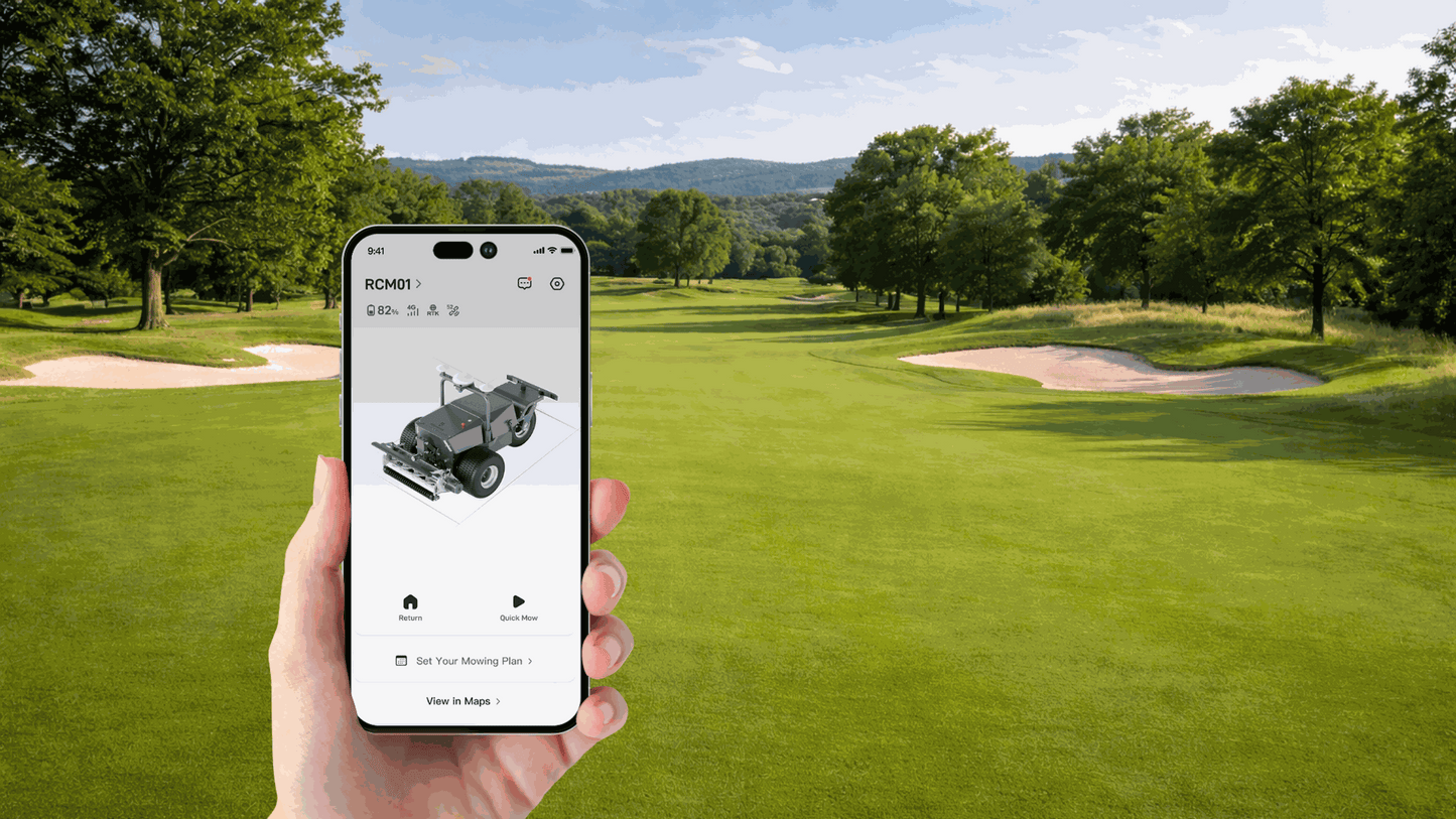 GolfMind app for the FJ Dynamics RCM01 – remote control, scheduling and live monitoring