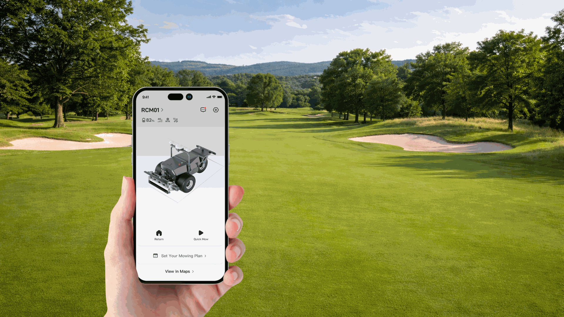 GolfMind app for the FJ Dynamics RCM01 – remote control, scheduling and live monitoring