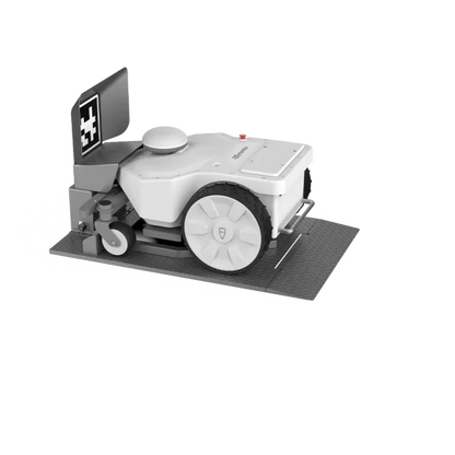 FJD FRX robotic mower auto-charging at base station