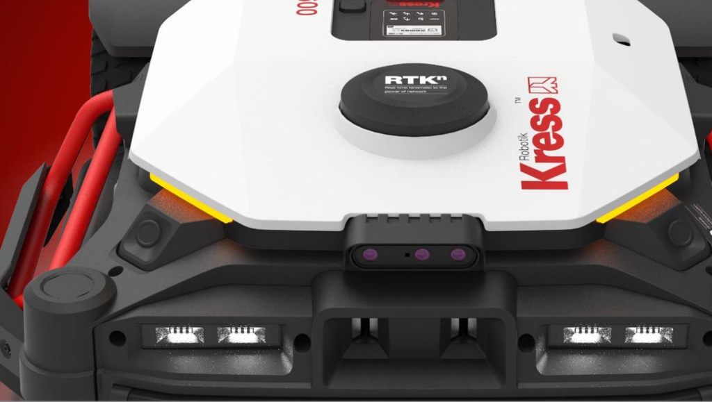Kress KR238E MEGA 600 RTKn robotic mower — side profile showing 620 mm cutting deck