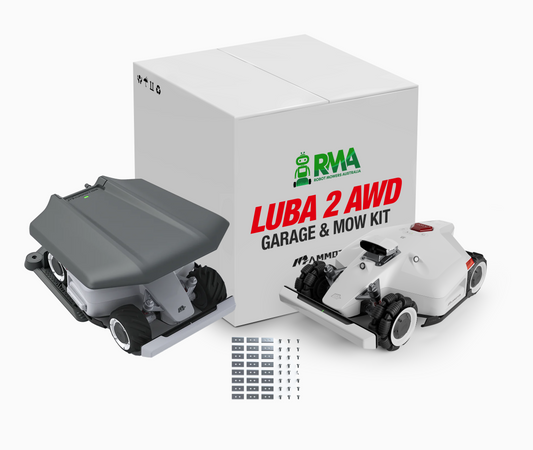 Luba 2 AWD1000 mow and garage kit