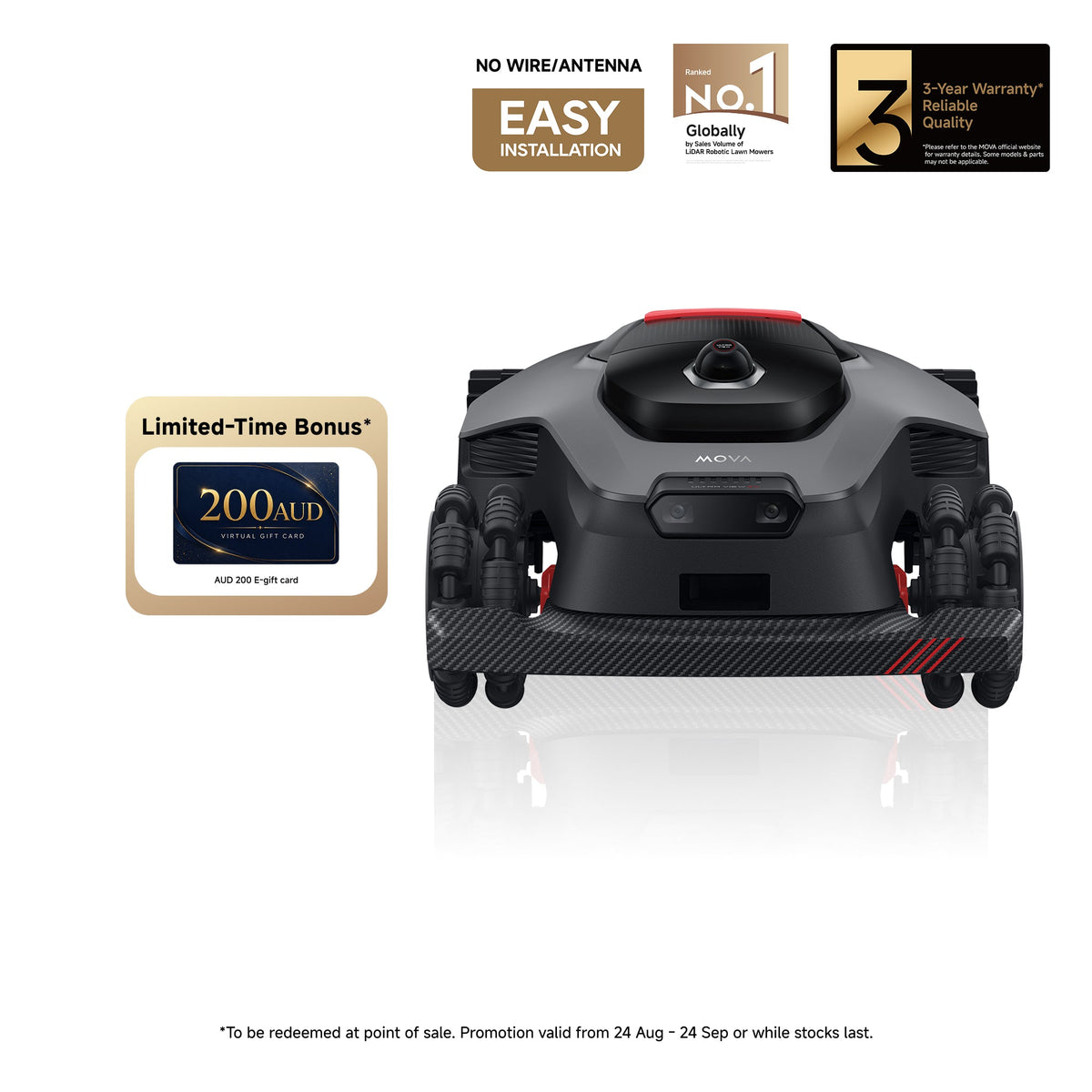 MOVA LiDAX Ultra 2000 AWD Robot Lawn Mower – Wire-Free Mower for Lawns up to 2000m²