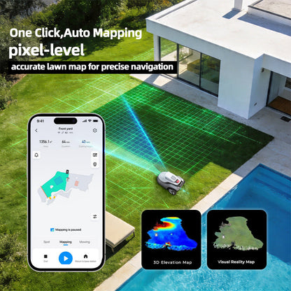 TerraMow V600 three mowing modes: spot, standard and multibase