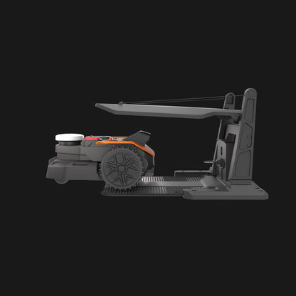 WORX Landroid Vision Cloud Garage WA0828 with robot mower docked underneath