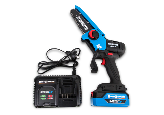 Bushranger® 48V Mini Pruning Brushless Chainsaw Kit with 2Ah Battery and Single Port Charger