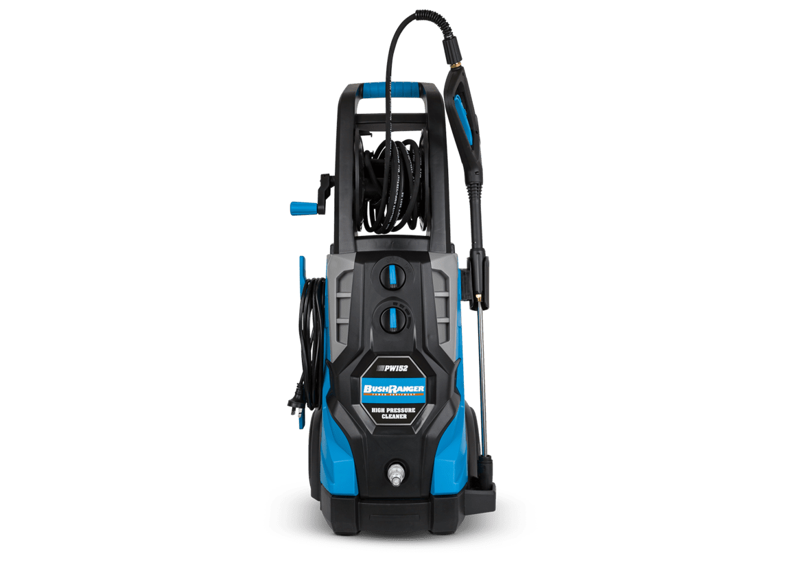 Bushranger PW152 pressure washer for home and garden use, featuring a durable design and high-pressure spray nozzle.