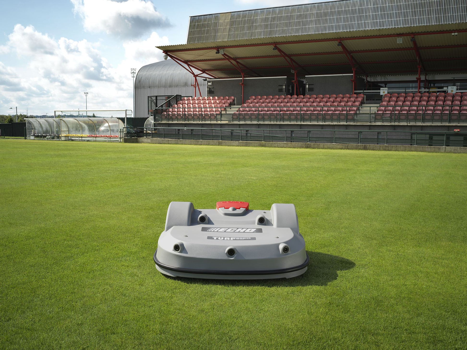 Stadium mowing robot 