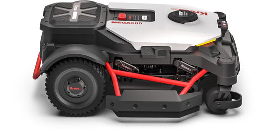 Kress KR238E MEGA 600 robotic mower on white background — front view