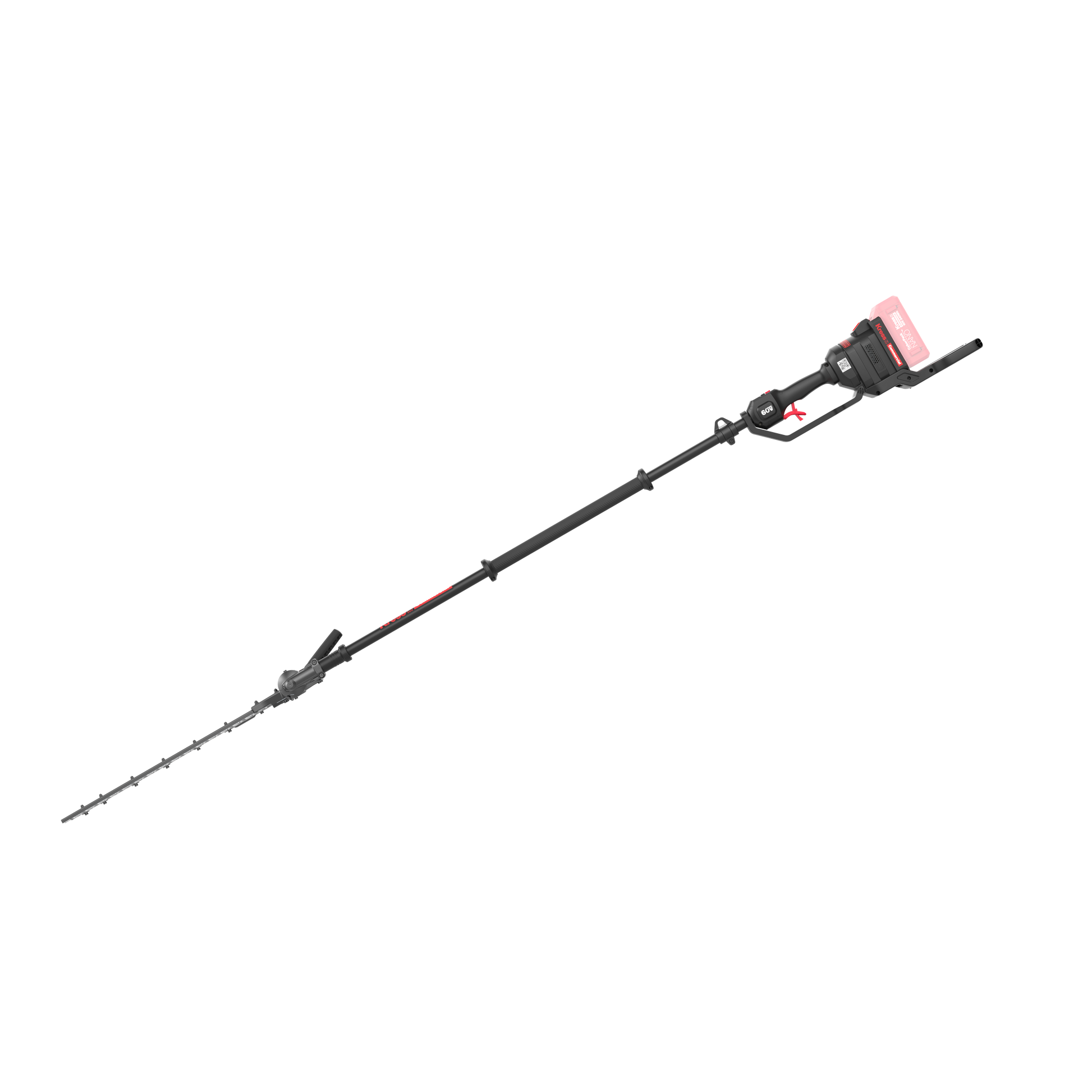 Kress Commercial KC270.9 60V 55cm Long Shaft Articulating (145º) Pole Hedge Trimmer
