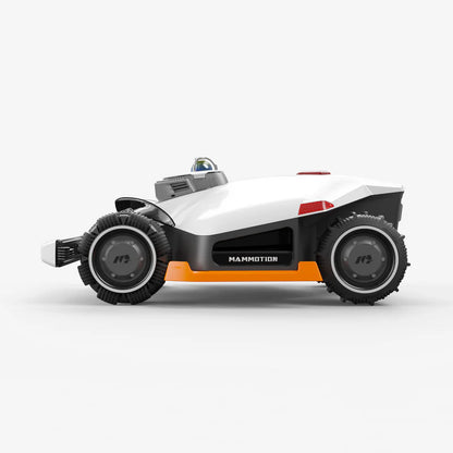 Mammotion LUBA 3 AWD robot lawn mower in white, side preview