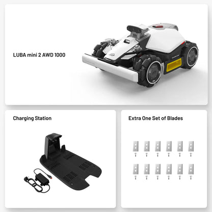 LUBA mini 2 AWD 1000 robot with charging station and extra blades 