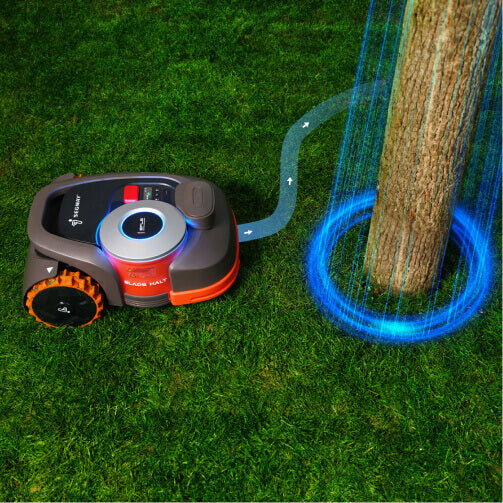 Wire free perimeter mowing 