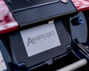 Ambrogio Robot logo plate on robot mower